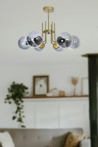 Люстра Vien Modern Design для гостиной, столовой и кухни, винтажная с цветным стеклом, 6 ламп - 1