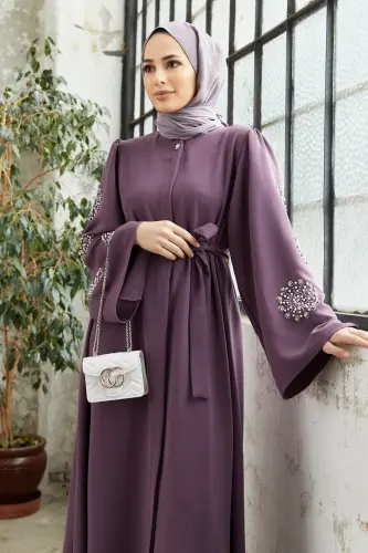 Liva Kollari Toshli Abaya - Leylak-Leylak - 4