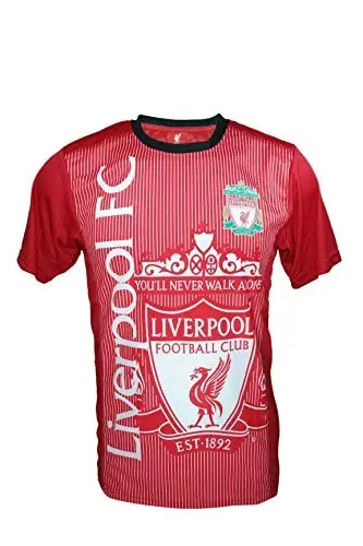 Icon Sports Men Compatible with Liverpool Officially Compatible with Liverpool Soccer Poly Shirt Jersey -08 - MODAZONE