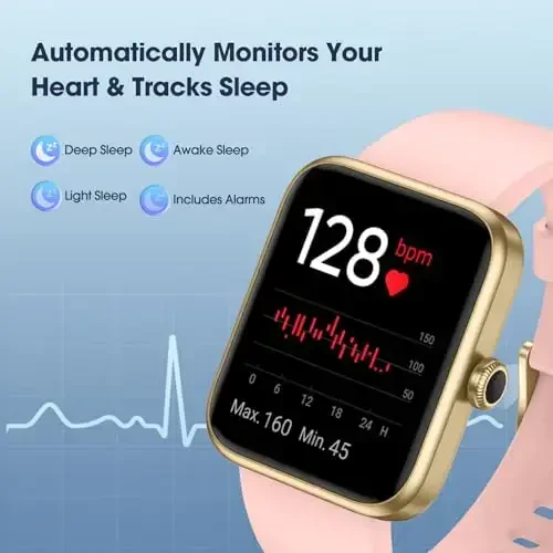 LIVIKEY Smart Watch, Fitness Tracker with Heart Rate Monitor, Blood Oxygen, Sleep Tracking, 41mm Smartwatch Waterproof with Pedometer for Women Men Watch Compatible with Android iOS Phones - LIVIKEY (1)