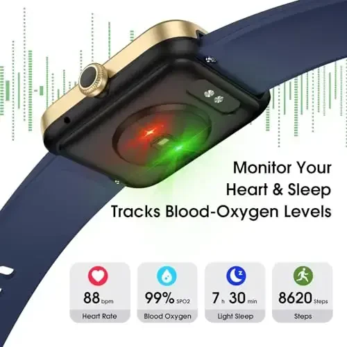 LIVIKEY Smart Watch, Fitness Tracker with Heart Rate Monitor, Sleep Tracking, Step Counter Smartwatch Waterproof with Pedometer for Women Men Watches Compatible with Android iOS Phones - LIVIKEY (1)