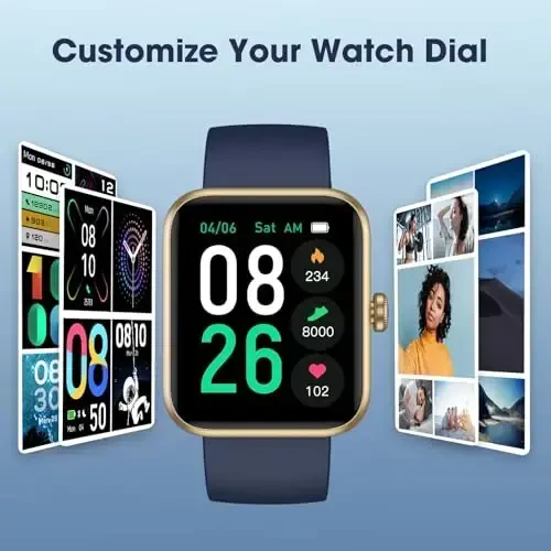 LIVIKEY Smart Watch, Yurak urish tezligini kuzatuvchi, uyquni kuzatish, qadam o'lchagichli fitnes-treker, ayollar va erkaklar uchun pedometrli suv o'tkazmaydigan aqlli soat Android iOS telefonlari bilan mos keladi - 5