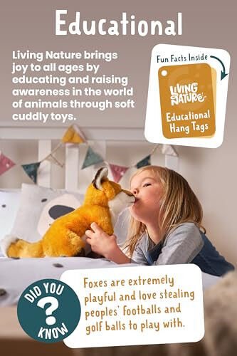 Living Nature Highland Cow Brown Stuffed Animal | Farm Toy with Sound | Soft Toy Gift for Kids | Naturli Eco-Friendly Plush | 9 Inches - 4