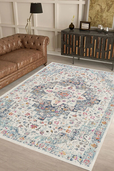 Living Room Rug Geometric Scandinavian Vintage Digital Printing Washable Non-Slip Base 8086SALON - HÜLYA HOME