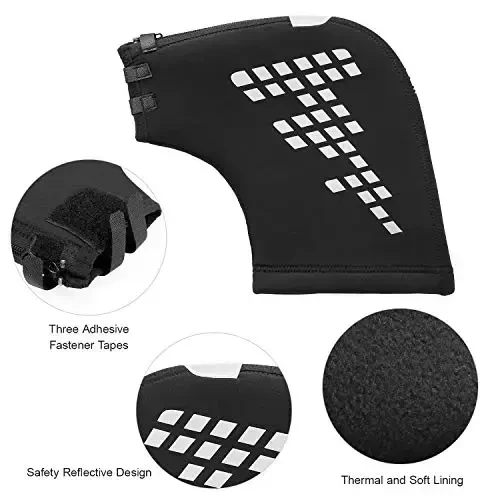 Lixada Bike Handlebar Mitts Bicycle Mittens for Winter Thermal Cover for Mountain Bike Mountain Bike Motorcycle Handlebar Keep Hands Warm Reflective, 1 Pair - LIXADA (1)