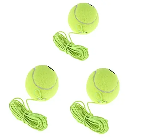LIYUANBAIHUO 3 Pcs Tennis Training Ball With String, Trainer Balls Self Practice and Replacement Tool, Ideal for Indoor and Outdoor Practice 