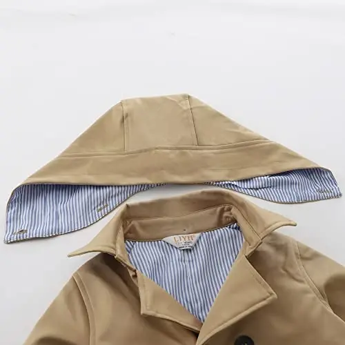 LJYH Toddler Boys Classic Buttons Peacoat Kids Hooded Toggle Dress Trench Coats - 3
