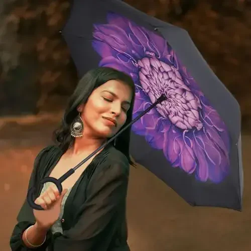 LLanxiry Windproof Inverted Umbrella, Large Reverse Umbrellas for Rain with C-shaped Handle Big Upside Down Inside Out Umbrella for Women & Men - 6