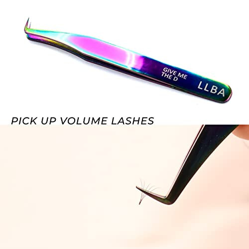 LLBA Kirpik Penses Professional Volume False Lash Application Tool | Ko'p shakl va maqsadlar uchun penses | Hajm, izolyatsiya va klassik kirpiklar uchun sirpanmaydigan ushlagichli penses (Galaxy, Give Me the D Mega Volume) - 5