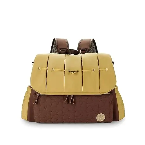 Lmbabter Diaper Bag Backpack Convertible Messenger Bag Travel Backpack Maternity Bags Stylish Baby Bag with Changing Pad for Mom (Brown) - 1