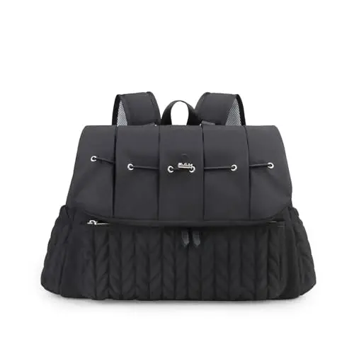 Lmbabter Diaper Bag Backpack Messenger Bag Travel Backpack Maternity Bags Stylish Baby Bag with Changing Pad for Mom (Black B) - 1
