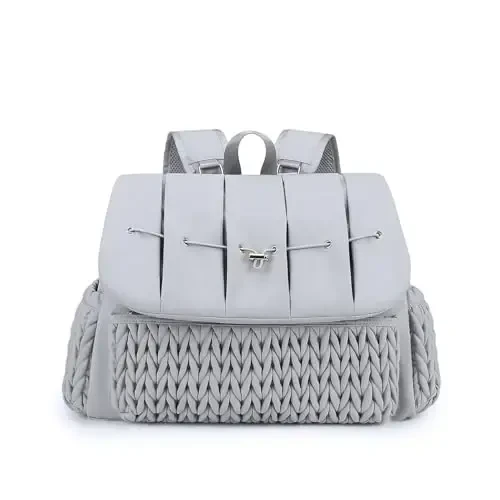 Lmbabter Diaper Bag Backpack Messenger Bag Travel Backpack Maternity Bags Stylish Baby Bag with Changing Pad for Mom (Grey B) - LMBABTER