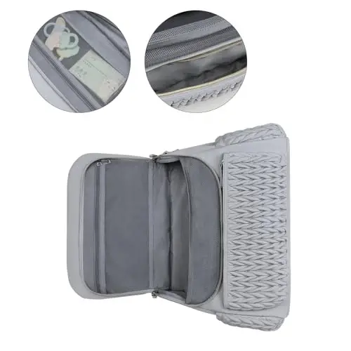 Lmbabter Diaper Bag Backpack Messenger Bag Travel Backpack Maternity Bags Stylish Baby Bag with Changing Pad for Mom (Grey B) - 5