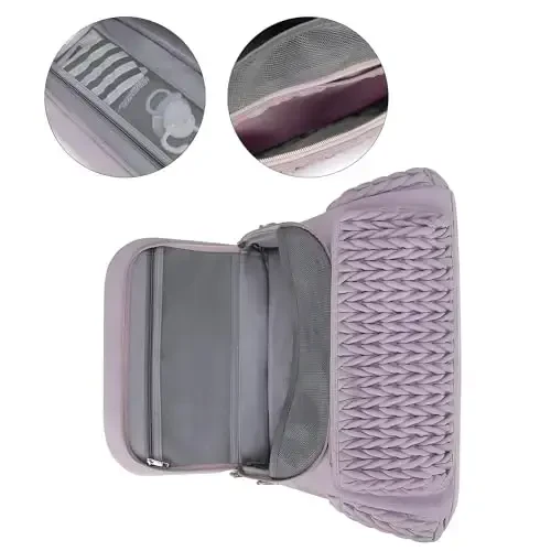 Lmbabter Diaper Bag Backpack Messenger Bag Travel Backpack Maternity Bags Stylish Baby Bag with Changing Pad for Mom (Purple) - 7