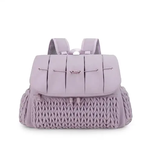 Lmbabter Diaper Bag Backpack Messenger Bag Travel Backpack Maternity Bags Stylish Baby Bag with Changing Pad for Mom (Purple) 