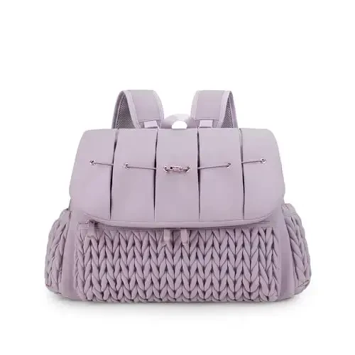 Lmbabter Diaper Bag Backpack Messenger Bag Travel Backpack Maternity Bags Stylish Baby Bag with Changing Pad for Mom (Purple) - LMBABTER
