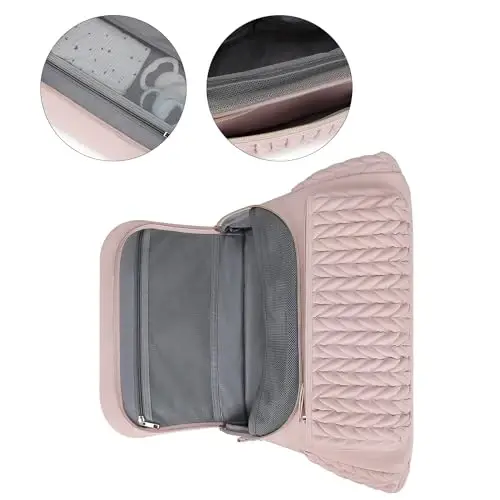 Lmbabter Diaper Bag Backpack Messenger Bag Travel Backpack Maternity Bags Stylish Baby Bag with Changing Pad for Mom (Pink) - 7