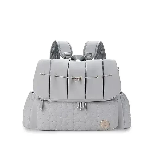 Lmbabter Diaper Bag Backpack Convertible Messenger Bag Travel Backpack Maternity Bags Stylish Baby Bag with Changing Pad for Mom (Gray) - 1