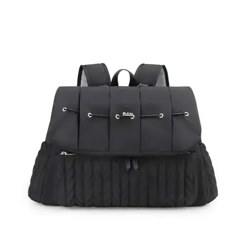 Lmbabter Diaper Bag Backpack Messenger Bag Travel Backpack Maternity Bags Stylish Baby Bag with Changing Pad for Mom (Black B) - 1