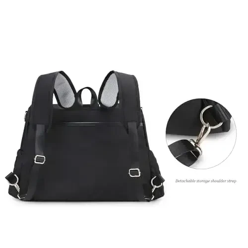 Lmbabter Diaper Bag Backpack Messenger Bag Travel Backpack Maternity Bags Stylish Baby Bag with Changing Pad for Mom (Black B) - 6