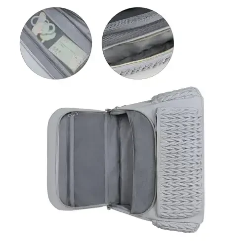 Lmbabter Diaper Bag Backpack Messenger Bag Travel Backpack Maternity Bags Stylish Baby Bag with Changing Pad for Mom (Grey B) - 5