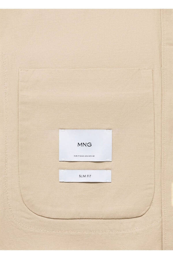 Льняная рубашка-жакет из лиоцелла с карманами - 5