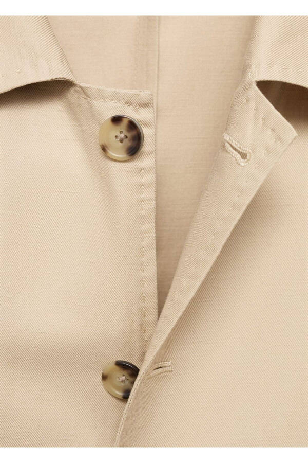 Льняная рубашка-жакет из лиоцелла с карманами - 7