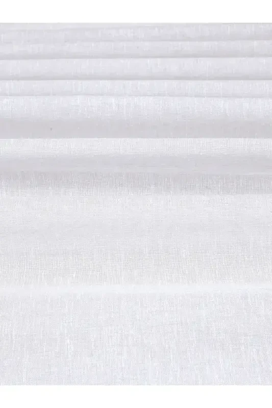 Льняной вид Белого цвета Подходит для каждой комнаты Высокое качество Не требует глажки Самый продаваемый тюль-Белый - 3