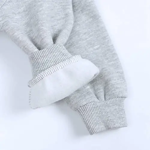LNICAER Toddler Kids Baby Boys Girls Crewneck Pullover Sweatshirt Fleece Solid Color Coat Warm Fall Winter Clothes - 5