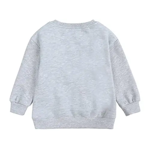 LNICAER Toddler Kids Baby Boys Girls Crewneck Pullover Sweatshirt Fleece Solid Color Coat Warm Fall Winter Clothes - 2