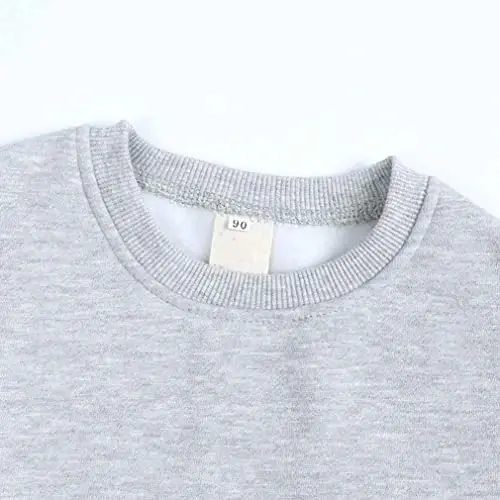 LNICAER Toddler Kids Baby Boys Girls Crewneck Pullover Sweatshirt Fleece Solid Color Coat Warm Fall Winter Clothes - 3