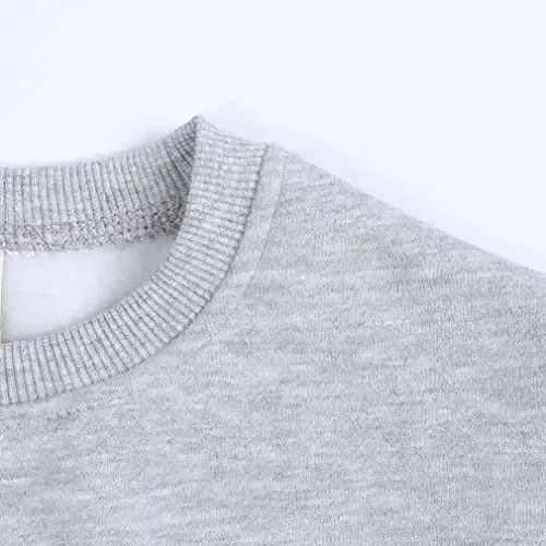 LNICAER Toddler Kids Baby Boys Girls Crewneck Pullover Sweatshirt Fleece Solid Color Coat Warm Fall Winter Clothes - 4