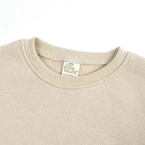 LNICAER Toddler Kids Baby Boys Girls Crewneck Pullover Sweatshirt Fleece Solid Color Coat Warm Fall Winter Clothes - 3