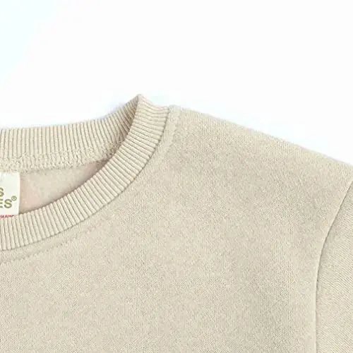 LNICAER Toddler Kids Baby Boys Girls Crewneck Pullover Sweatshirt Fleece Solid Color Coat Warm Fall Winter Clothes - 4