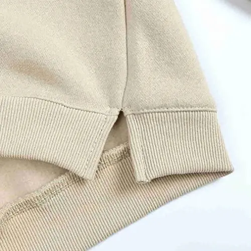 LNICAER Toddler Kids Baby Boys Girls Crewneck Pullover Sweatshirt Fleece Solid Color Coat Warm Fall Winter Clothes - 6