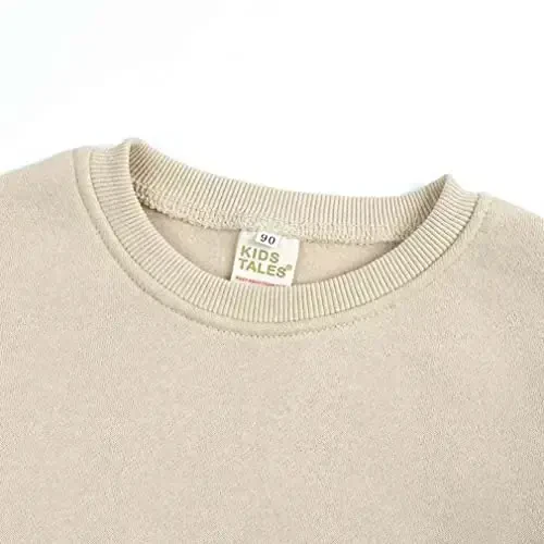 LNICAER Toddler Kids Baby Boys Girls Crewneck Pullover Sweatshirt Fleece Solid Color Coat Warm Fall Winter Clothes - 3