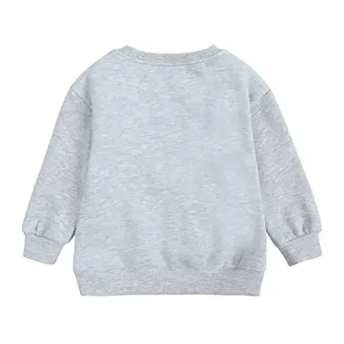 LNICAER Toddler Kids Baby Boys Girls Crewneck Pullover Sweatshirt Fleece Solid Color Coat Warm Fall Winter Clothes - LNICEAR (1)