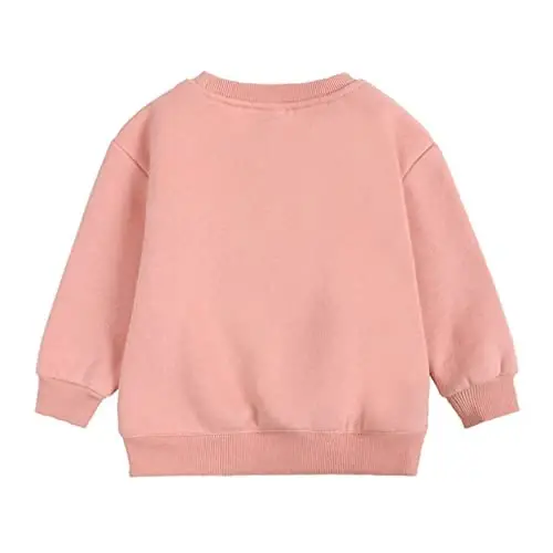 LNICAER Toddler Kids Baby Boys Girls Crewneck Pullover Sweatshirt Fleece Solid Color Coat Warm Fall Winter Clothes - 2