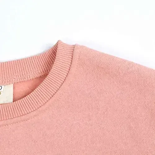 LNICAER Toddler Kids Baby Boys Girls Crewneck Pullover Sweatshirt Fleece Solid Color Coat Warm Fall Winter Clothes - 4