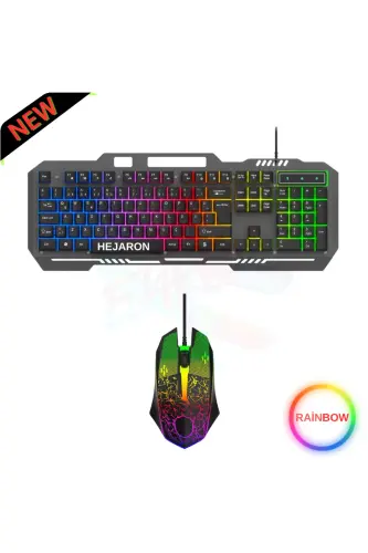LOBO Rainbow Oyinchi Klaviatura Sichqoncha To'plami USB Kirish - 1