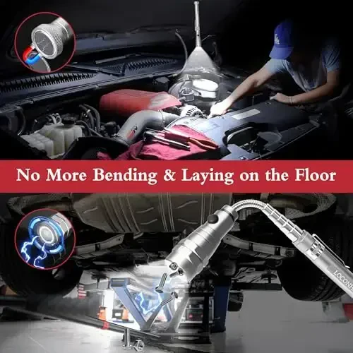 LOCONHA Magnetic Pickup Tool with LED Lights, Telescoping Magnet Flashlight, Cool Gadget Birthday Gifts Christmas Day Gifts for Men, Handyman, Husband, Boyfriend, Him, Father, Dad (1 Pack Silvery) - 5