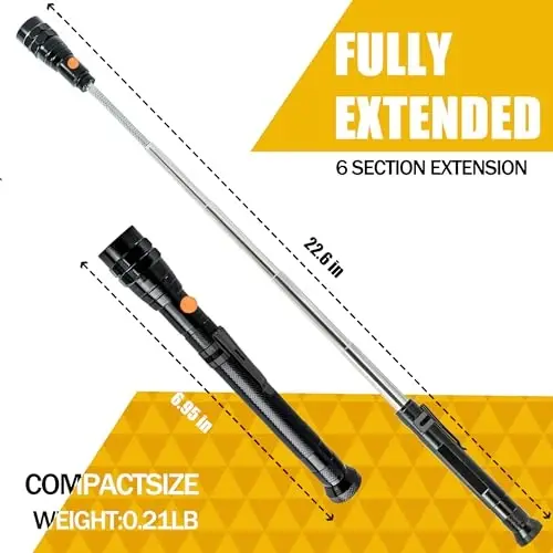 LOCONHA Magnitli Olish Asbobini LED Yorug'lik bilan, Teleskopik Magnit Chiroq, Salqin Gadget Tug'ilgan Kun Sovg'alari Rojdestvo Kuni Sovg'alari Erkaklar, Qo'l Hunarmandlari, Er, Sevgili, U, Ota, Dadasi Uchun - LOCONHA (1)