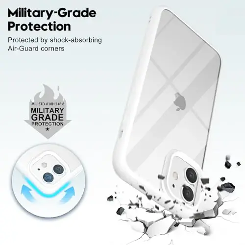 LoeoeL для iPhone 11 Чехол Прозрачный гибридный чехол для телефона 11 [Твердый пластик и мягкий силиконовый бампер] Акриловая не желтеющая тонкая защитная крышка для женщин, белая - 6