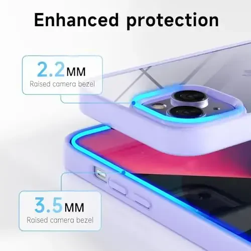 LoeoeL для iPhone 13 Mini Чехол Прозрачный, Прозрачный Гибридный 13 Mini Чехол для телефона [Твердый пластик и мягкий силиконовый бампер] Акриловая не желтеющая тонкая тонкая защитная крышка для женщин, Фиолетовая лаванда - 5