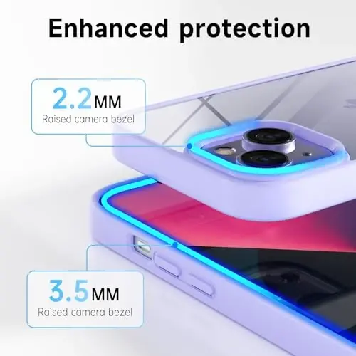 LoeoeL для iPhone 13 Mini Чехол Прозрачный, Прозрачный Гибридный 13 Mini Чехол для телефона [Твердый пластик и мягкий силиконовый бампер] Акриловая не желтеющая тонкая тонкая защитная крышка для женщин, Фиолетовая лаванда - 5