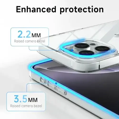 LoeoeL для iPhone 16 Pro Max Чехол Прозрачный, гибридный чехол для телефона 16 Pro Max [Твердый пластик и мягкий силиконовый бампер] Акриловая не желтеющая тонкая защитная накладка для женщин, кристально чистый - 5