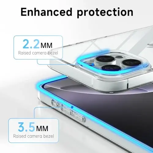 LoeoeL для iPhone 16 Pro Max Чехол Прозрачный, гибридный чехол для телефона 16 Pro Max [Твердый пластик и мягкий силиконовый бампер] Акриловая не желтеющая тонкая защитная накладка для женщин, кристально чистый - 5