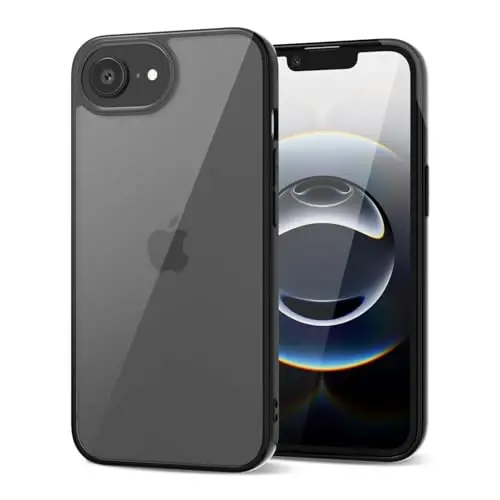 LoeoeL для iPhone 16e Чехол Прозрачный, Гибридный 16e Чехол для телефона [Твердый пластик и Мягкий силиконовый бампер] Акриловая Не желтеющая Тонкая Защитная накладка для женщин, Черный - 1