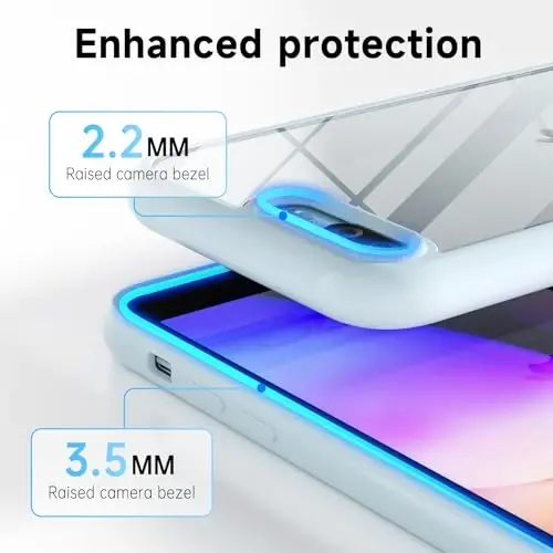 LoeoeL для iPhone 8 Plus/ 7 Plus Чехол Прозрачный, прозрачный гибридный чехол для телефона [Твердый пластик и мягкий силиконовый бампер] Акриловая не желтеющая тонкая тонкая защитная накладка для женщин, светло-голубой - 5