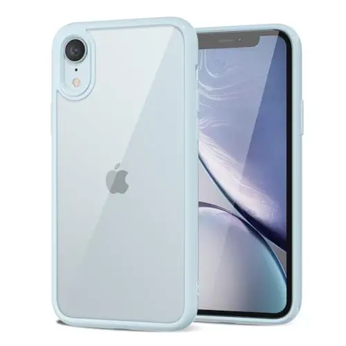 LoeoeL для iPhone XR чехол прозрачный, гибридный XR чехол для телефона [Твердый пластик и мягкий силиконовый бампер] Акриловая не желтеющая тонкая защитная крышка для женщин, светло-голубой - LOEOEL